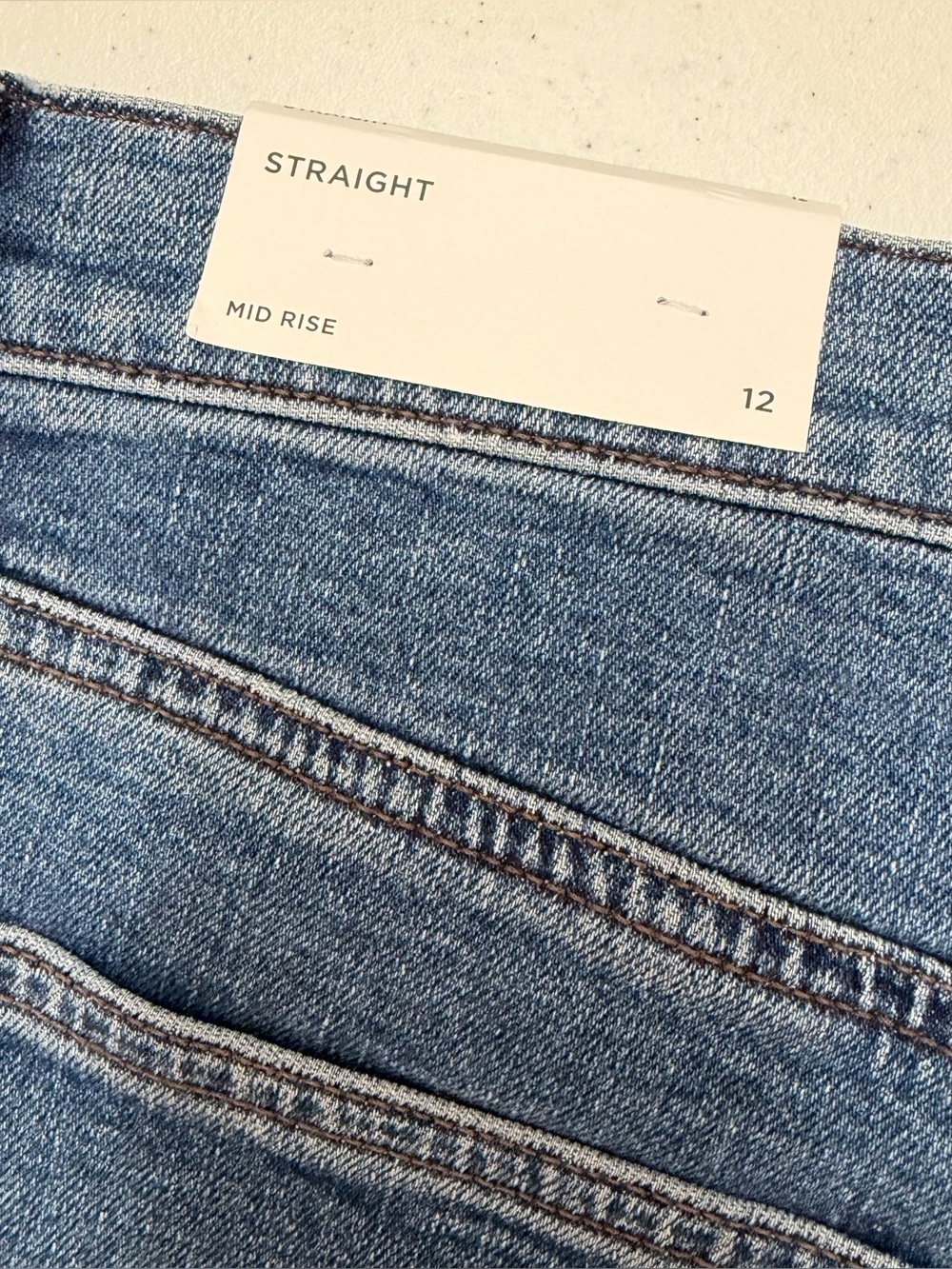 LOFT Mid-Rise Straight Leg Jeans - Dark Blue - Picture 6 of 9